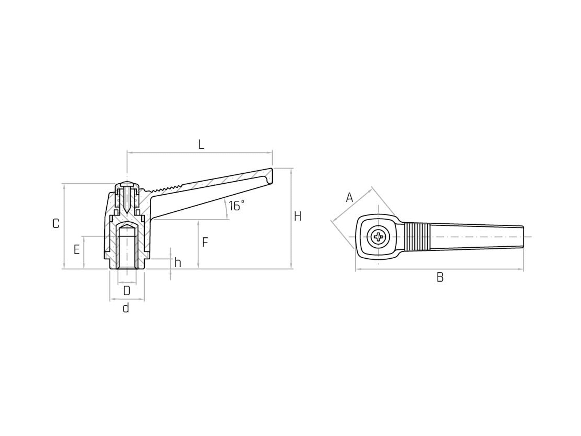 KRB - Threaded blind hole retractable handle (Pack of 10 pcs and 5 pcs) - Gamm KRB - Threaded blind hole retractable handle (Pack of 10 pcs and 5 pcs) - Gamm